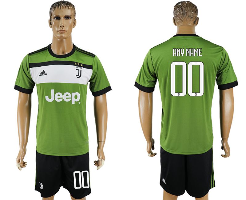 Men 2017-2018 club Juventus second away customized green soccer jersey
